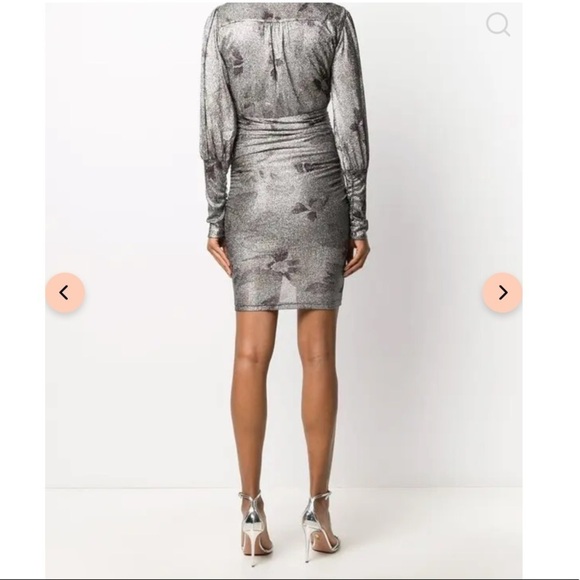 Ba&sh |  Lizie Ruched Metallic Mini Dress Size XS NEW - Picture 14 of 15